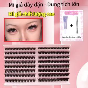 Lông Mi Giả, Có Chất Kết Dính, Hộp Lớn, Lông Mi Dày, Lông Mi Mở Rộng Mắt, Phong Cách Châu Á, Lông Mi Quyến Rũ