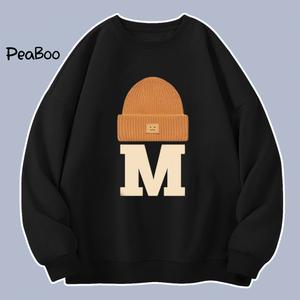 Áo Sweater Chữ M Nam Nữ By PEABOO Unisex Chất Nỉ Lót Bông Form Rộng