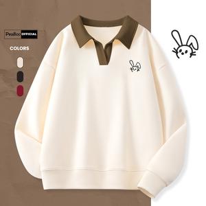 Áo Sweater Cổ V THÊU By PEABOO BST 05 Chất Nỉ 2 Da Dáng Unisex Form Rộng