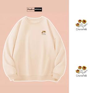 Áo Sweater THÊU Hoa Vàng Nam Nữ By PEABOO Unisex Chất Nỉ Lót Bông Form Rộng