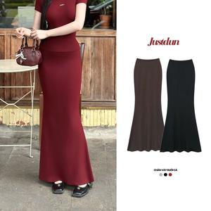 Chân Váy Thun Đuôi Cá dáng dài xòe JUSTDUN D16