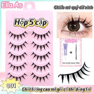 Phần Mở Rộng Cụm Lông Mi, Phong Cách Cổ Tích Hàn Quốc, Lông Mi Giả 3D, 5 Cặp, Mềm Mại Và Có Thể Tái Sử Dụng, Đi Kèm Với Keo Và Nhíp