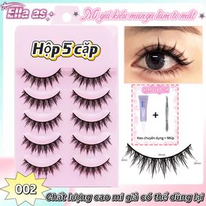 Lông Mi Giả, Phong Cách Manga, Ella Là, 5 Cặp, 002, Hiệu Ứng Mắt To, Chất Lượng Cao, Có Thể Tái Sử Dụng, Đi Kèm Với Keo Và Nhíp