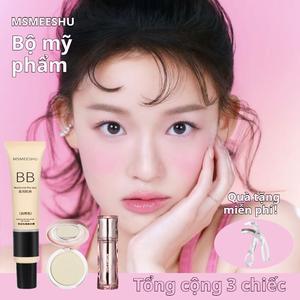 Bộ 4 Món, MSMEESHU, Bao Gồm Kem BB, Phấn, Son Môi Và Dụng Cụ Uốn Mi. trang điểm, hoàn hảo cho người mới bắt đầu. Khuyến mãi độc quyền của thương hiệu, Ưu đãi 11.11 bé gái lipstick hộp mỹ phẩm quà tặng trẻ em màu đỏ cam chì viền yêu bánh hình xăm hello lip