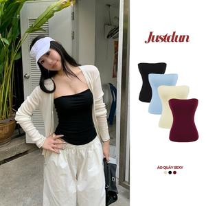 ( Áo 2 lớp ko lộ ) Áo Ống Trơn ôm body basic nhiều màu cotton mịn mát Justdun 5C