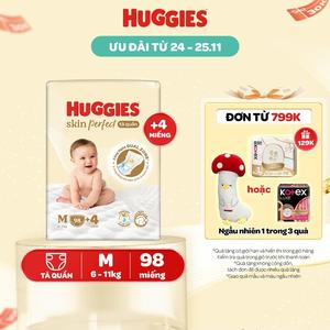 [Creator] Tã quần Huggies Skin Perfect Mega Jumbo với 2 vùng thấm giảm kích ứng da Size M 98+4/L 88+4/XL 72+4/XXL 64+4