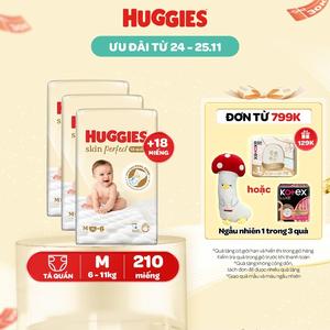 [Creator] Thùng 3 gói Tã/ Bỉm quần Huggies Skin Perfect Super Jumbo Size M70+6/L60+6/XL52+6/XXL48+6