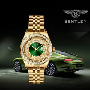 Đồng Hồ Cơ, Bentley Phiên Bản Giới Hạn Hợp Tác, Thời Trang Nam Cao Cấp, Đính Kim Cương Sang Trọng, Màu Vàng, Sang Trọng