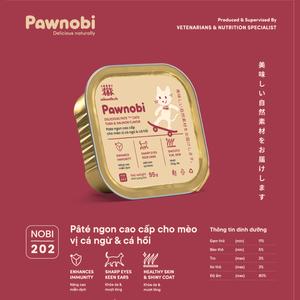 [Mua 2 tặng 1] Pate cho mèo Pawnobi 95G - Pate ngon cao cấp cho mèo vị cá ngừ & cá hồi