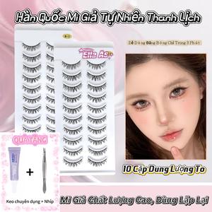 Lông Mi Giả, Ella AS, Hàn Quốc, Tự Nhiên Và Thanh Lịch, Có Keo Và Nhíp Đi Kèm, Lông Mi Giả, Lấp Lánh Trong 3 Phút, 10 Cặp Có Thể Tái Sử Dụng, Tặng Kèm Keo Và Nhíp Miễn Phí
