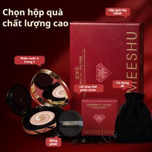 MSMEESHU Ruby Cushion Tặng Lõi Hộp Quà Cushion Lâu Trôi Che Khuyết Điểm Tự Nhiên Chất Lượng Cao Phân Nước 3 Trong 1