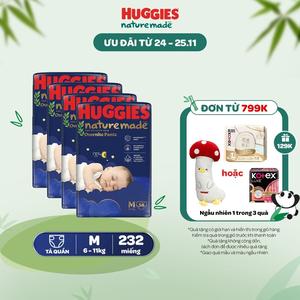 [Creator] Combo 4 Tã quần Huggies Naturemade ban đêm M58/L44/XL38/XXL26
