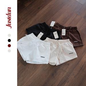 Quần Short Nữ Vải Gió Thêu Logo JUSTDUN H65 – Form Basic Thời Trang, Năng Động
