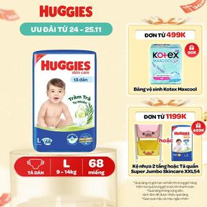 Tã/ bỉm dán Huggies Skincare Super Jumbo Size L68/XL60/XXL54