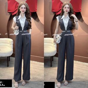 Sét bộ thiết kế kiểu vets áo sơ mi kèm quần tây ống suông tôn dáng mặc đi chơi hay Đi tiệc Đều sang trọng