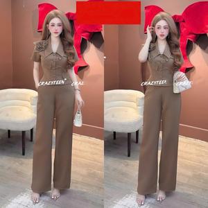 Sét bộ Đồ thiết kế kiểu áo Somi Đính hoa rời kèm quần ống xuông tôn dáng mặc Đi chơi hay đi tiệc Đều đẹp