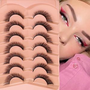 Lông Mi Giả, Bộ Sưu Tập Mắt Cáo, Nâng Thú Vị, Một Mảnh Cong Và Dày, Dải Đầy Đủ, Dây Đeo Màu Đen Cứng, Đi Kèm Với Nhíp Và Bộ Keo, Trông Tự Nhiên, Thích Hợp Cho Mắt, Bộ Sưu Tập Mắt Cáo