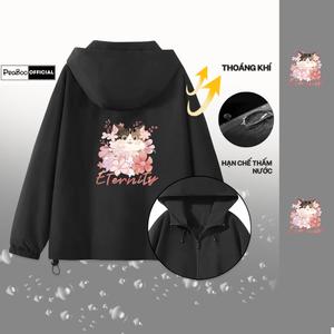 Áo Khoác Gió Nam Nữ Mũ Cao Cấp 2 Lớp PEABOO Mã Dessert Sprite In Hình Chống Nước Chống Nắng Form Rộng Kiểu Dáng Unisex