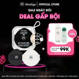 Bộ 2 Mút Cushion Trang Điểm Mastige 2in1 Tán Kem Nền Mỏng Nhẹ, Che Phủ Cao
