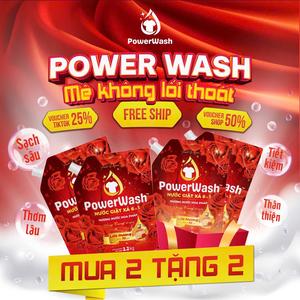 [ COMBO 4 TÚI ] Nước Giặt Xả PowerWash Công Nghệ Hương Nước Hoa Lưu Hương 72 Giờ Sạch Nhanh Mạnh Mẽ Gấp 3 Lần ( PW_Đ )