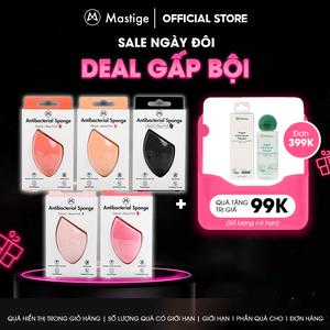 [MỚI] Bông mút tán nền kháng khuẩn Mastige - Mút trứng trang điểm ướt và khô đa năng, không latex, ngăn hút nền - Hồng cam
