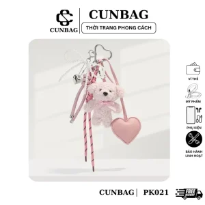 Móc Khoá Cún Kèm Dây Tym Ngọc Xinh Xắn Dễ Thương Treo Túi Xách Balo PK021