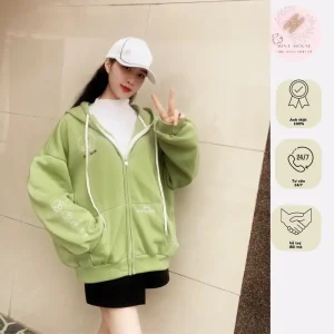 KangStudio - Áo Khoác Hoodie UNISEX có mũ form rộng thêu hình cá tính