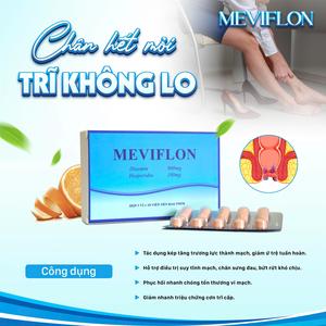 Viên uống hỗ trợ giảm suy giãn tĩnh mạch Meviflon hộp 30 viên, giúp co búi trĩ, cải thiện tê bì chân tay