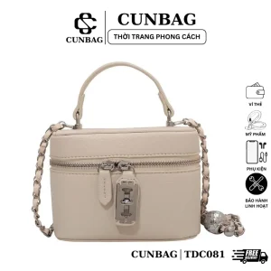 Túi Cốp Nữ Cunstore Đeo Chéo Khoá Xoay Kiểu Mới Bag Da Pu Tim Nhung TDC081