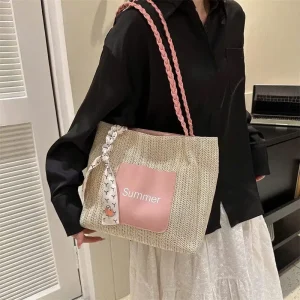Túi Dệt Cói Nữ Tote Đeo Vai Xách Tay Đi Biển Du Lịch Mùa Hè Phong Cách Vintage CUN337
