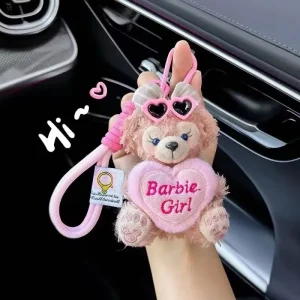 Móc Khoá Thỏ Tym Barbie Girrl Thắt Nơ Xinh Treo Phụ Kiện Túi Xách