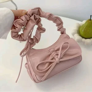 Túi Xách Nữ Kẹp Nách Bánh Bèo Nơ Quai Rúm Cute Dễ Thương Đeo Chéo Đeo Vai CUN560