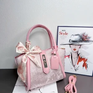 [Tặng Khăn]Túi Xách Nữ Đeo Tay Nữ Phối Nơ – Phong Cách Tiểu Thư Sang Chảnh CUN921