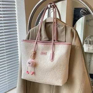 [Tặng Charm] Túi Xách Nữ Tote Cunbag Nổi Hoa Văn Phong Cách Hàn Quốc CUN848