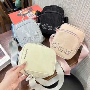 Túi Thời Trang Đựng Điện Thoại Da Nhung Hoạ Tiết 3 Chú Mèo CUN247