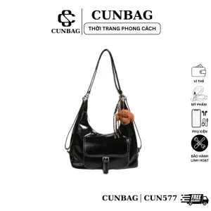 (Tặng Kèm Móc Gấu ) Túi Đeo Vai Đeo Chéo Da Mềm CUN577