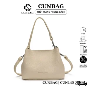 (Tặng Charm Mây) Túi Đeo Chéo Chậu Xinh Phối Da Mềm – Dáng Hộp Gọn Nhẹ CUN145