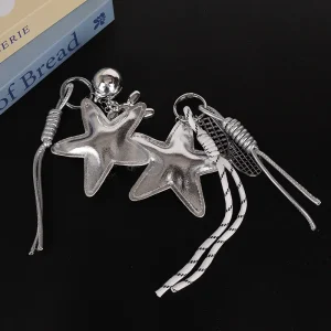 Móc Khóa Ngôi Sao Bạc Ánh Kim Kèm Dây PK010