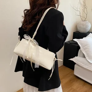 Túi Đeo Vai Dáng Dài Nơ Ren Tiểu Thư Form Lớn Phong Cách Vintage CUN177