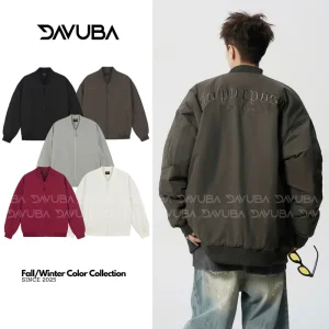 [DAVUBA] Áo Khoác Bomber Gió Nam Nữ Thêu Nổi 2 Lớp Trượt Nước Cản Gió SM151