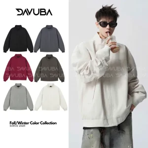 [DAVUBA] Áo Khoác Gió Tay Nhúm Nam Cổ Cao 2 Lớp Trượt Nước Cản Gió SM150