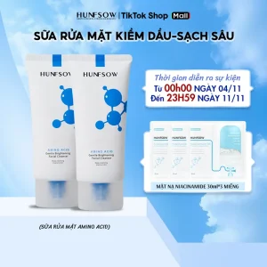 Sữa rửa mặt HUNFSOW làm sáng da dịu nhẹ với Amino Acid & Panthenol B5 Phù hợp với mọi loại da 100g Skincare