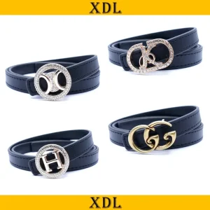 Thắt lưng thắt lưng trẻ em bản nhỏ phong cách Hàn Quốc, dây lưng nữ 1.8cm, đầu khóa cài đính đá mạ siêu đẹp M1CD1F8 kèm đinh điều chỉnh