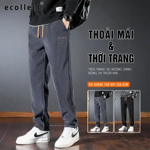 Quần Dài Nam Ống Suông ECOLLECT QD13 - Vải Nhung Tăm 350gsm Dày Dặn, Thoải Mái, Phong Cách Thời Trang