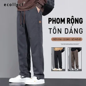 ECOLLECT Quần dài nam ống suông QD21, Vải Denim cotton 280gsm mềm mại co giãn thời trang thoải mái năng động, Form dáng suông rộng hiện đại, Túi trước và sau rộng rãi tiện lợi, Đường may tỉ mỉ chắc chắn, Phong cách trẻ trung lịch lãm