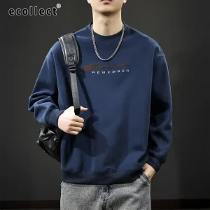 Áo nỉ nam ECOLLECT SW09 – sweatshirt phom rộng in chữ, vải nỉ cotton 2 lớp 320g dày mềm ấm, mặc đẹp mùa Thu Đông