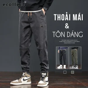 Quần Jogger Nam Denim Cotton Co Giãn Đã Wash Màu ECOLLECT, Logo Thêu Thời Trang Thu Đông 2024 - QD08 Menswear Pants