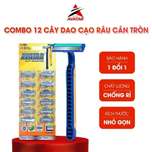 [12 Gói] Dao cạo râu AVATAR lưỡi đôi - Tay cầm cao su mềm, Cạo trơn tru, Dao cạo râu dùng một lần thân thiện với da cho nam
