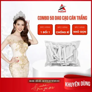 Dao cạo tay cầm dài màu trắng dùng một lần, số lượng lớn 50, lưỡi kép, hoàn hảo cho khách sạn và khu nghỉ dưỡng