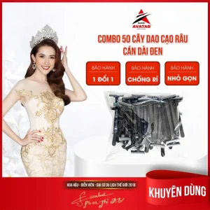 Dao cạo cán dài màu đen, Gói combo 50, Lưỡi kép thông minh, Gói số lượng lớn, Thích hợp cho việc sử dụng trong khách sạn